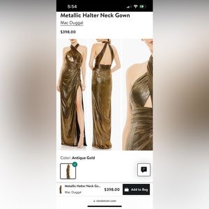 Mac Duggal halter neck metallic dress